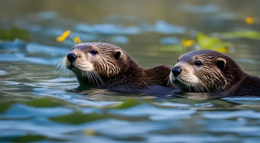 sea otters in Breakwater Cove