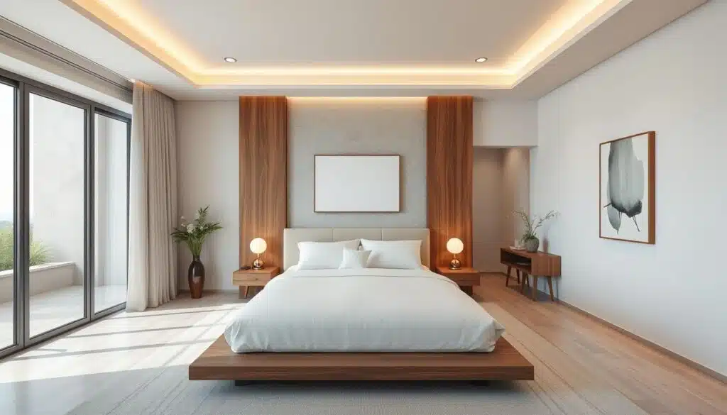 minimalist hotel bedroom