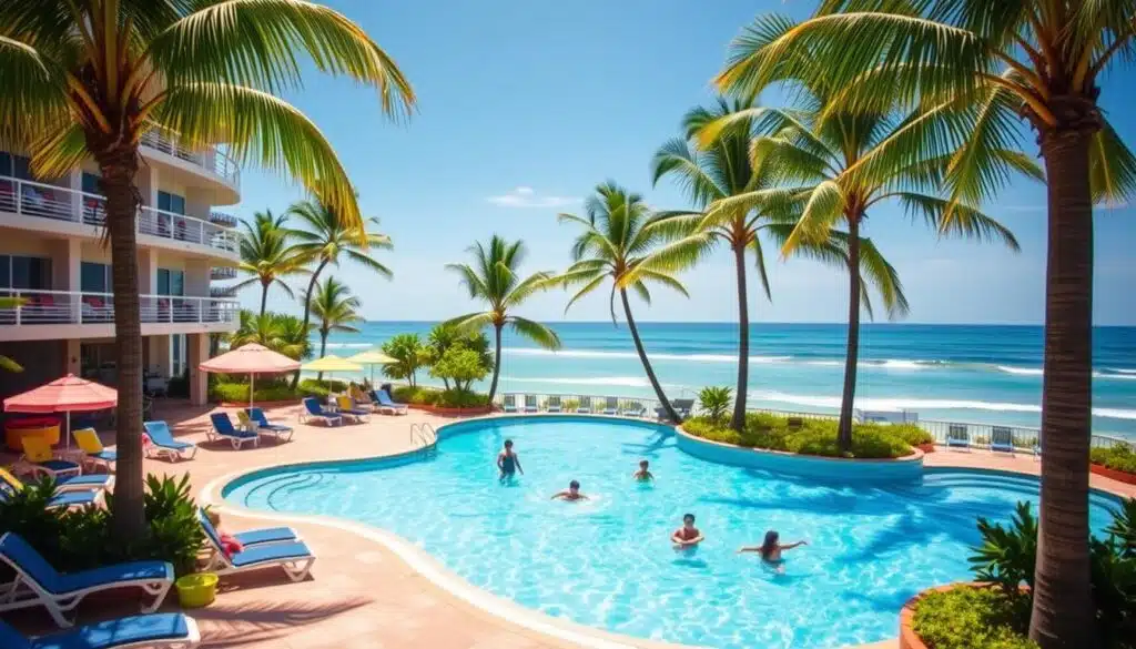 Beachfront hotel pool